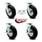 Service Caster 8 Inch Black Pneumatic Wheel Caster Swivel with Swivel Locks 2 with Brakes, 4PK SCC-100S280-PNB-BSL-2-TLB-2 - alternate 4